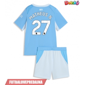 Lacne Dětský Futbalové dres Manchester City Matheus Nunes #27 2026-27 Krátky Rukáv - Domáci (+ trenírky)